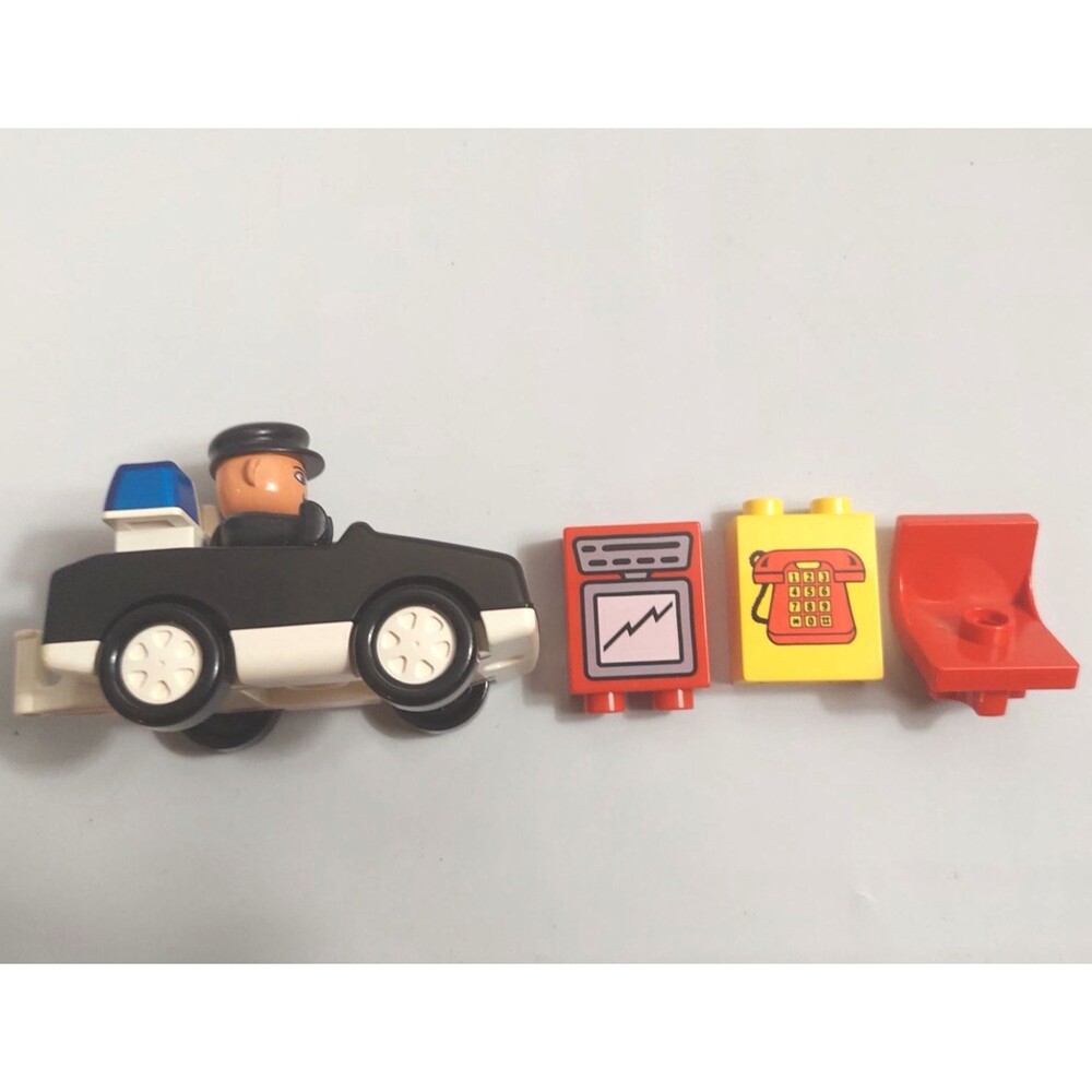 Lego Duplo 2654 Police Emergency Unit Set 1991 Vintage Car Policeman Chair Phone